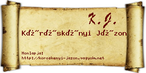 Köröskényi Jázon névjegykártya